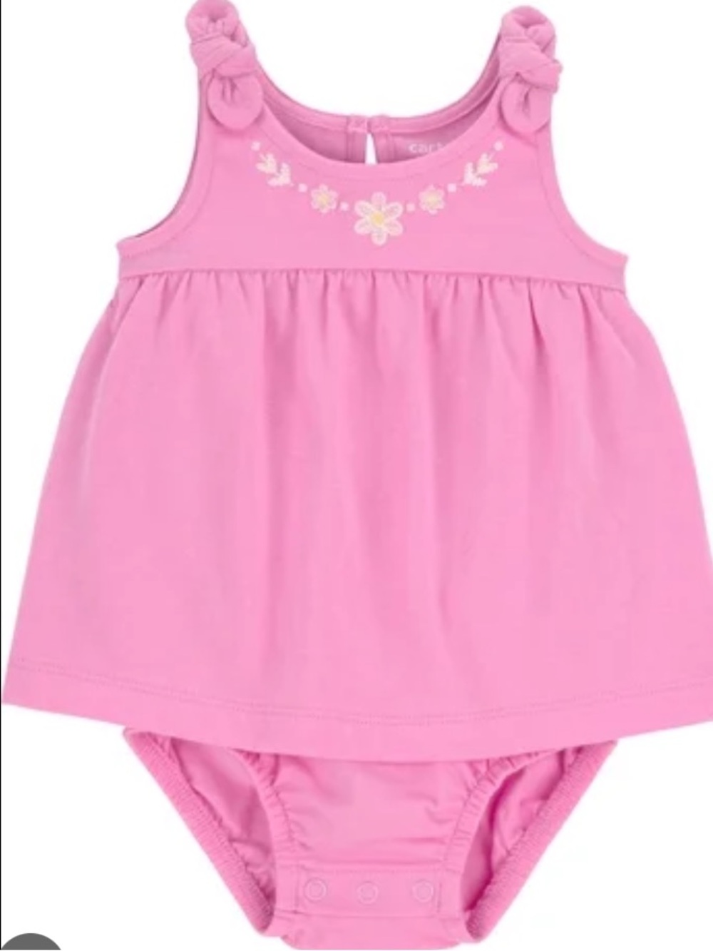 Carter's Pink Floral Trim Baby Dress & Bodysuit